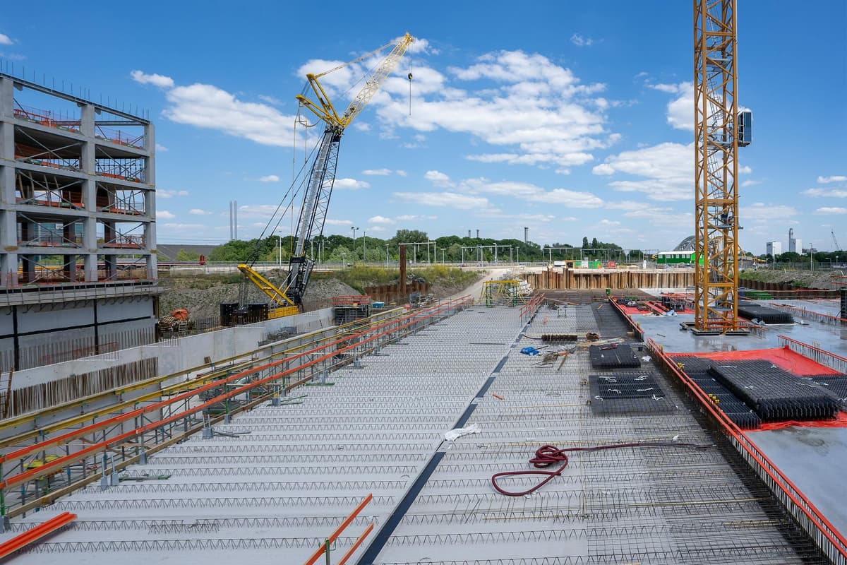 Active commercial construction site